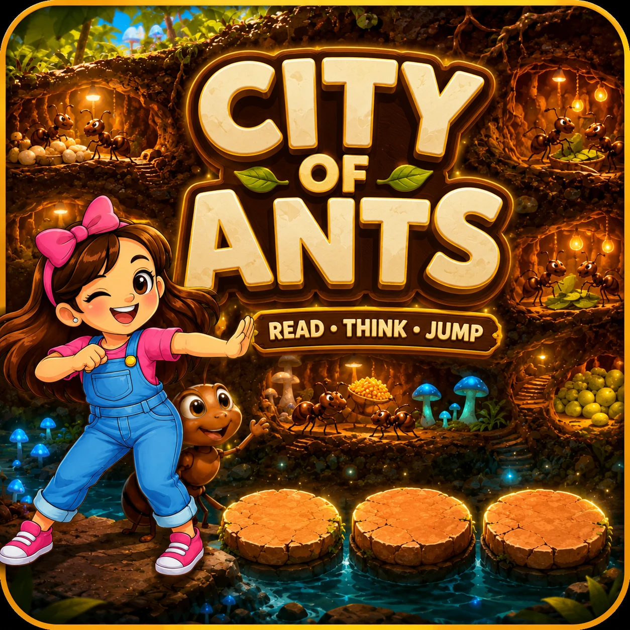 City of Ants read, think and jump comprehension game